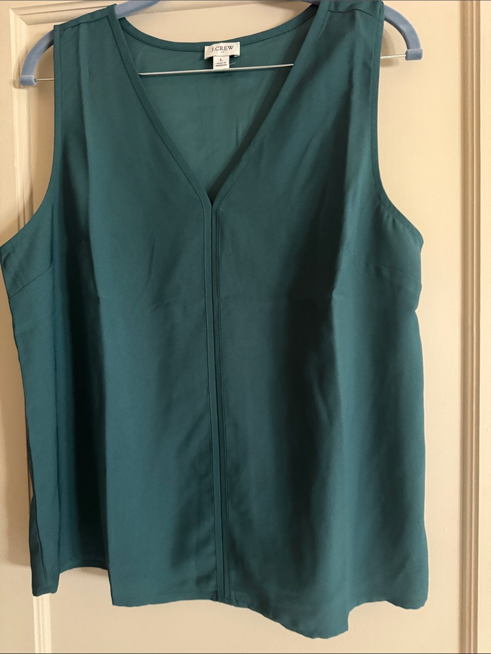 J. Crew Teal V-Neck Sleeveless Camisole